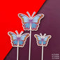 Butterfly Cake Topper Flower Happy Birthday Wedding Anniversary Cupcake Toppers Decoration Kids Girl Party Diy Baking Supplies