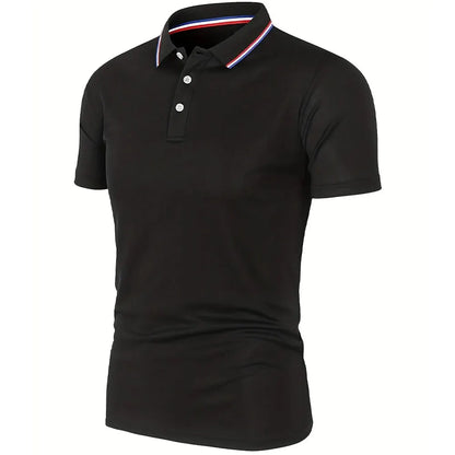 Men's Casual Breathable Solid Color High Quality Short Sleeve Polo Shirt