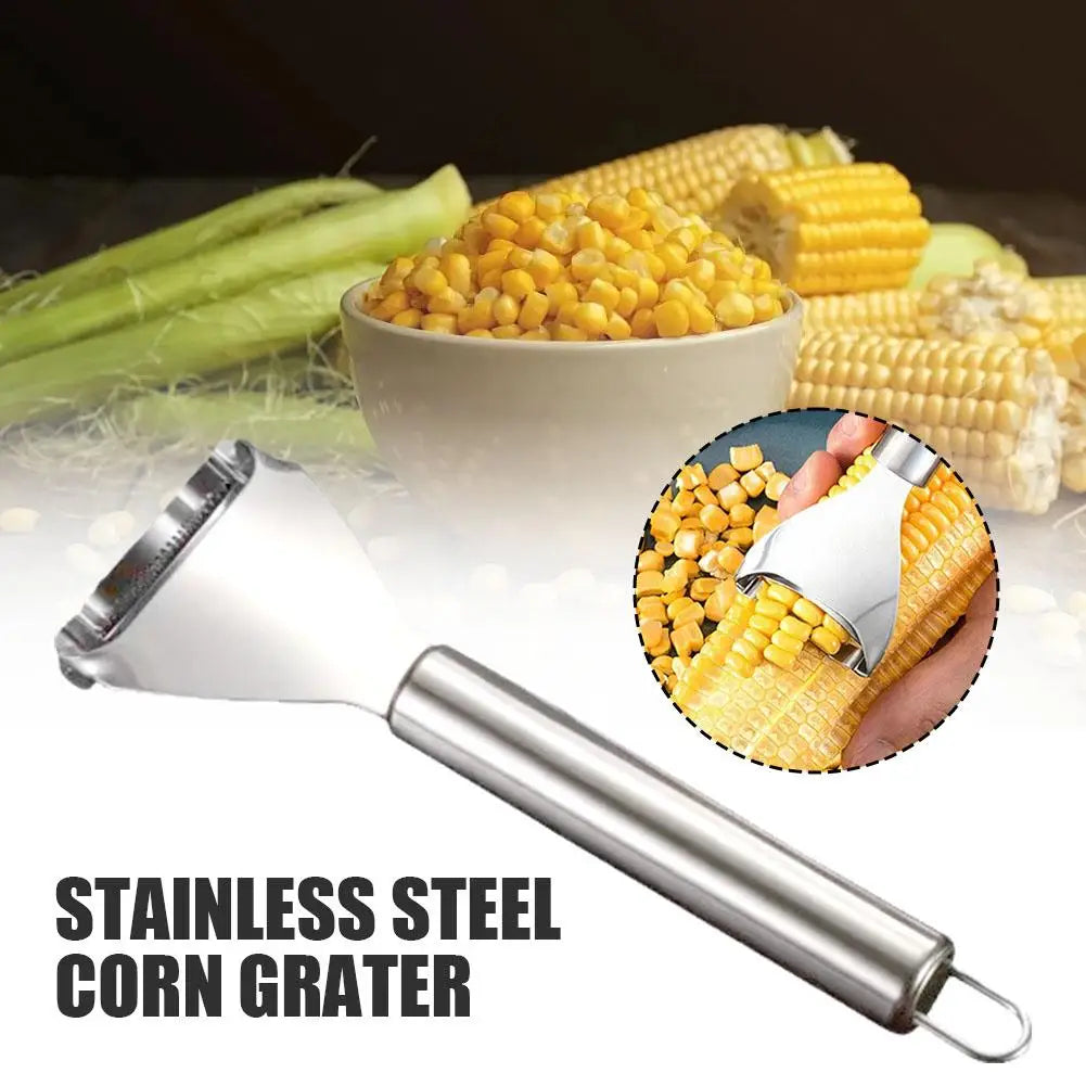 1 Pcs 304 Stainless Steel Corn Thresher Granulator Stripper Peeler Kitchen Reliable Cutter Kernel Gadget Food-grade E7Y8