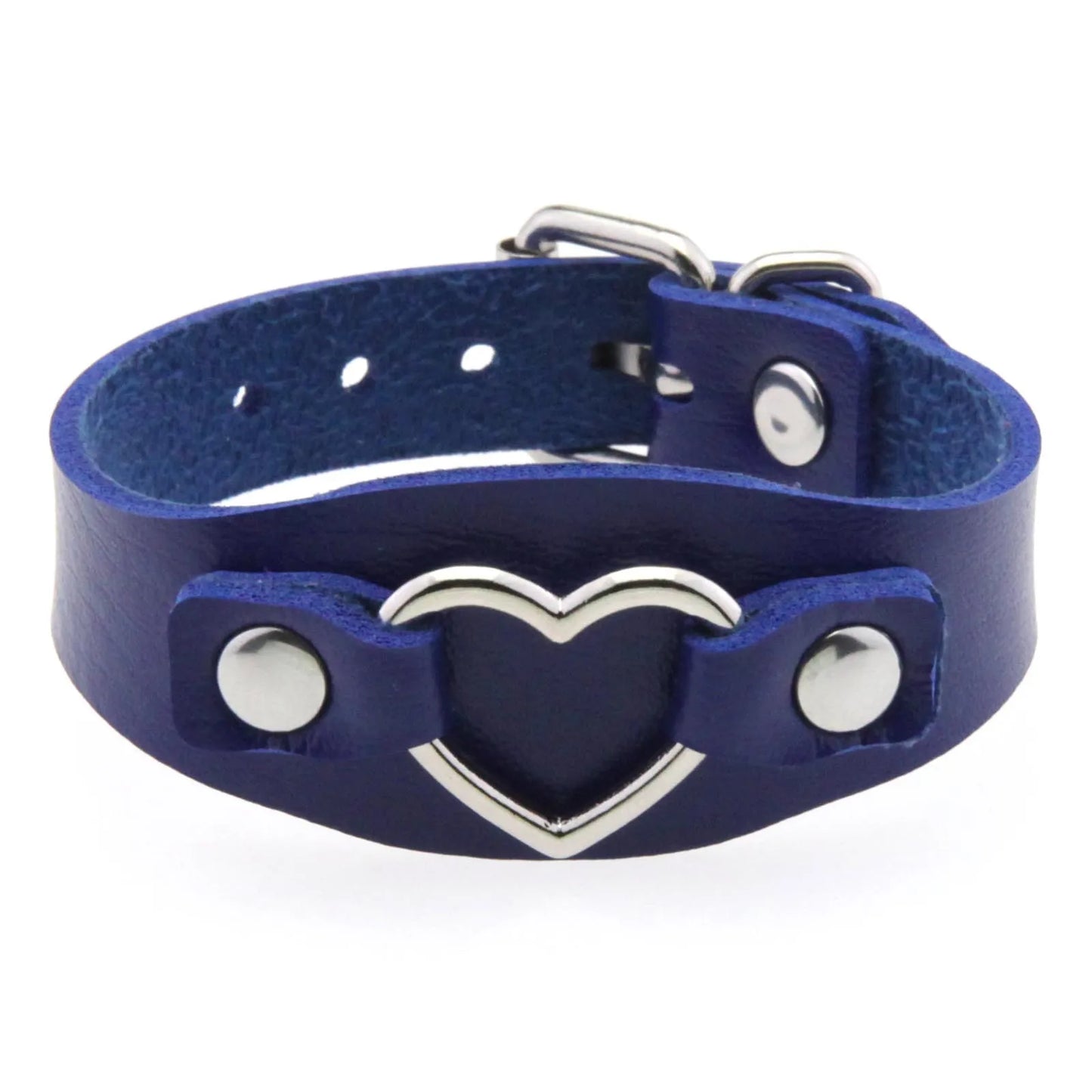 Punk Gothic Style PU Leather Faux Jewelry Heart Bracelet ,Male Female Lover Bangle Holiday Party Costume ﻿