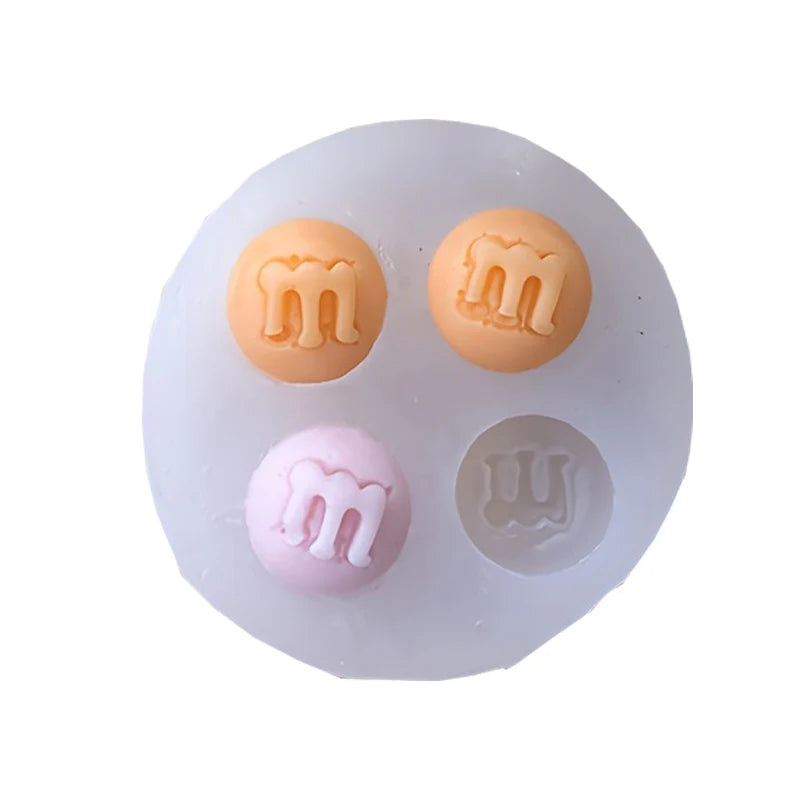 1 piece, mini M-bean silicone mold, sugar flipping cake, Perth decorative cake mold