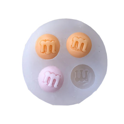 1 piece, mini M-bean silicone mold, sugar flipping cake, Perth decorative cake mold