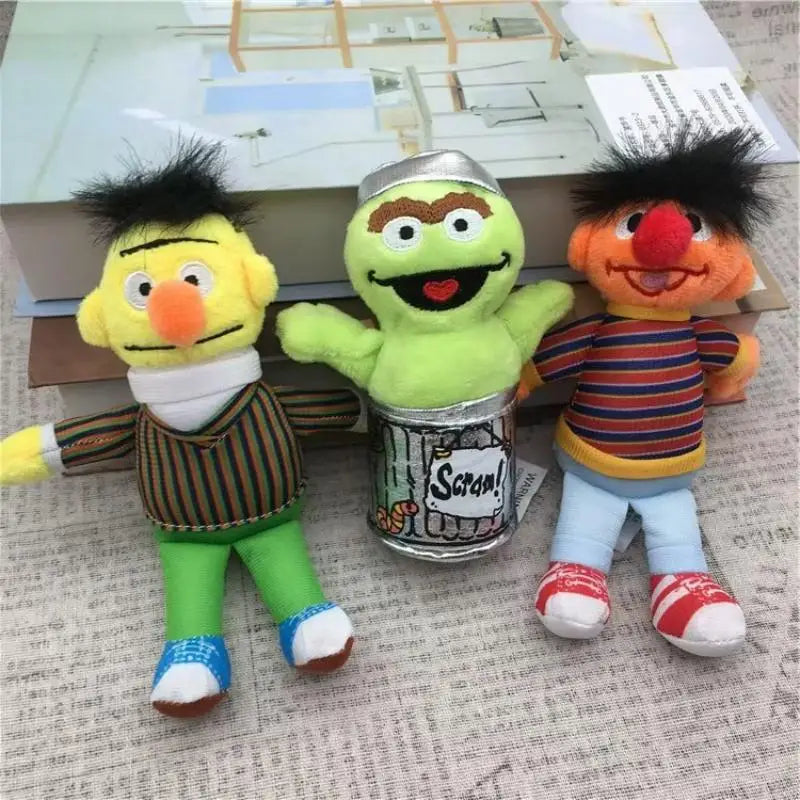 Sesame‑Street Style Plush Keychain Set – Elmo, Cookie Monster, Big Bird School Bag Pendant