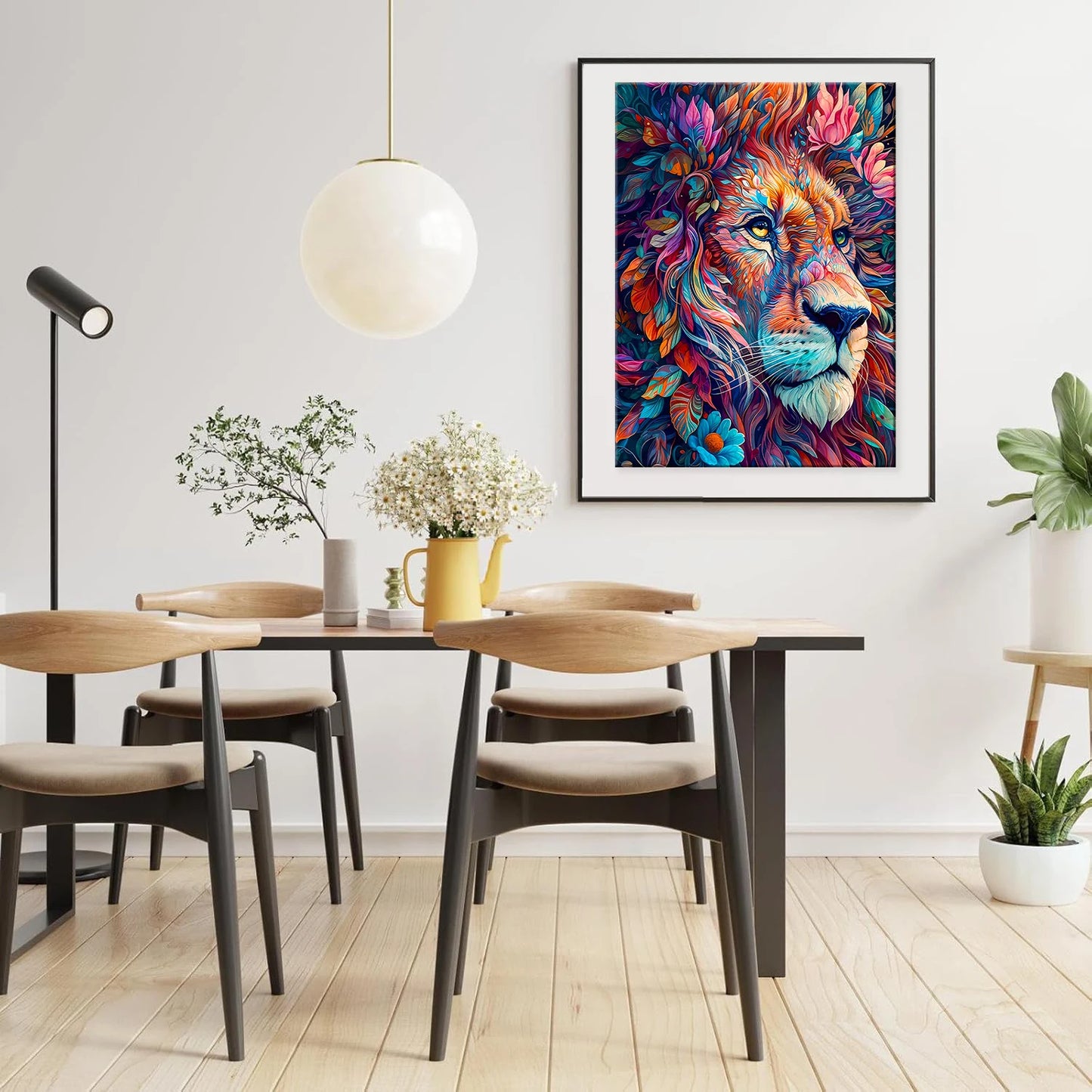 Unique Wooden Jigsaw Puzzles -  Lion, Luxurious Animal Shaped Wood Puzzle, Beautiful Package, Best Gift for Adults