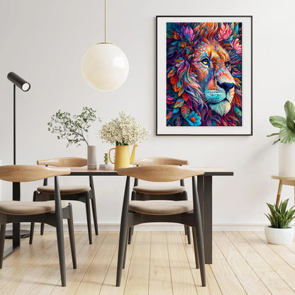 Unique Wooden Jigsaw Puzzles -  Lion, Luxurious Animal Shaped Wood Puzzle, Beautiful Package, Best Gift for Adults