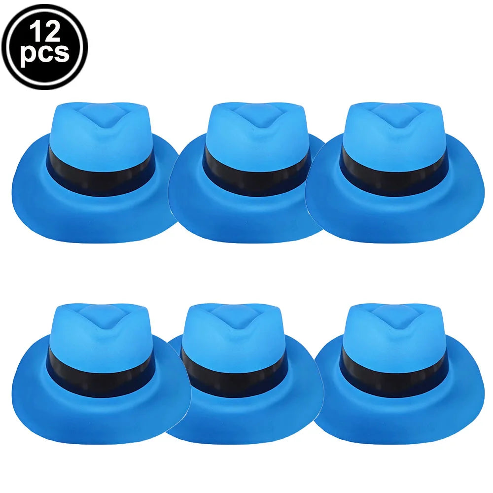 UV Neon Glow Party Hats – Blacklight Fluorescent Plastic Hats for Kids & Adults
