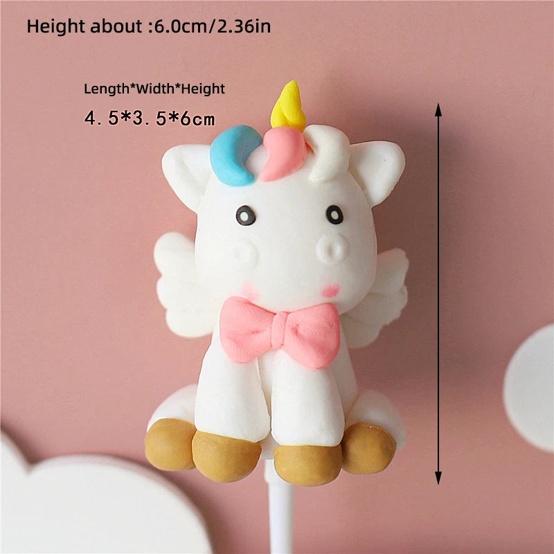 9‑Piece Unicorn Rainbow Cake Topper Set – Unicorn, Clouds, Stars & Happy Birthday Decorations for Girls’ First Birthday Party