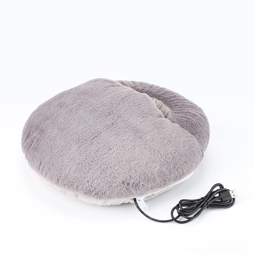 Winter USB Charging Electric Foot Heating Pad Universal Soft Plush Washable Foot Warmer Heater Household Foot Warming Mat
