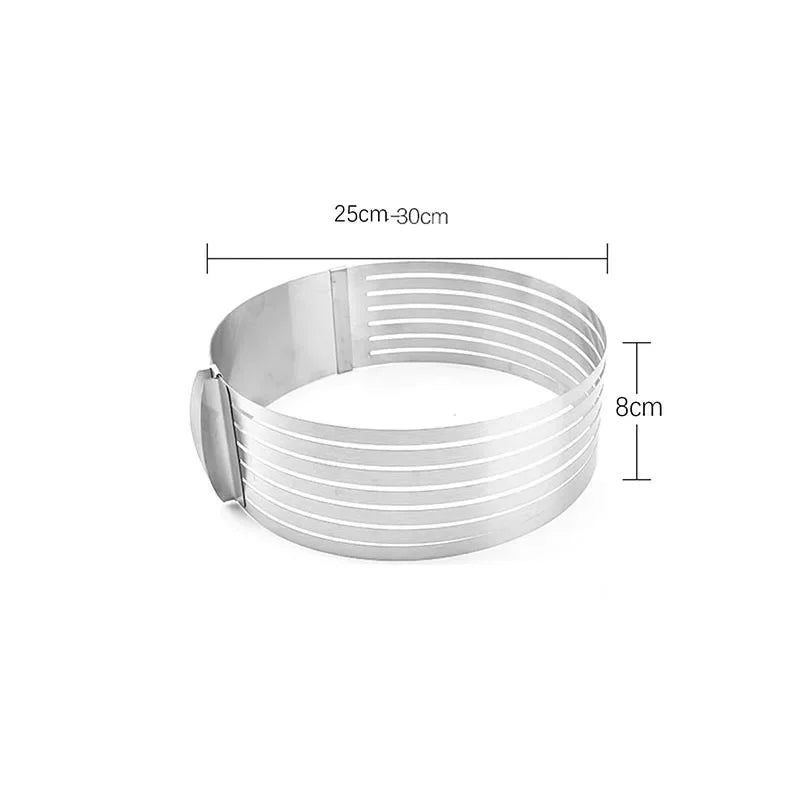 6-12inch Adjustable Stainless Steel Cake Slicer Mold Bakeware Cutter Cake Ring Baking Cake Tools Bread Slicer Layered BakingTool