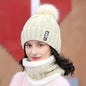 2PCS winter warm knit hat and Scarf Set