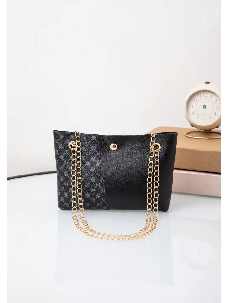 Bag 2024 new trendy fashion polka dot printing chain bucket bag one shoulder messenger bag one piece delivery