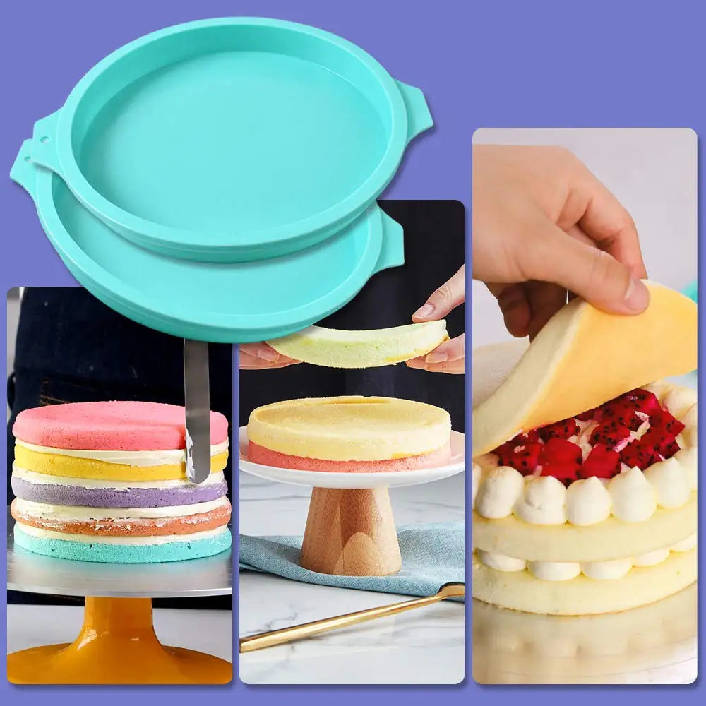 Round Silicone Layer Cake Mold – Chocolate Mousse & Dessert Baking Mould for DIY Cakes