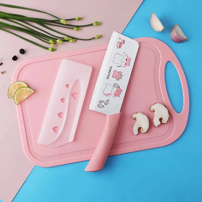 Knife set vegetable knife chopping board 2 in 1 sharp full set of kitchen utensils household chopping vegetables and meat knife