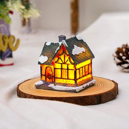 New year Decoration LED Night Light Christmas Luminous House Sculpture Ornament