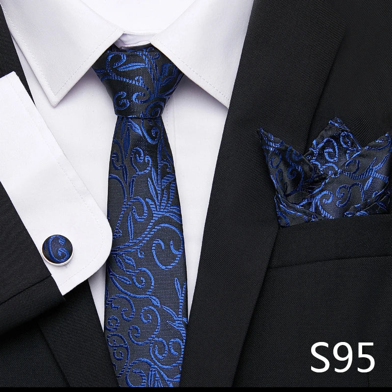 Tie Pocket Squares Cufflink Necktie Set