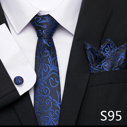 Tie Pocket Squares Cufflink Necktie Set