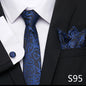 Tie Pocket Squares Cufflink Necktie Set