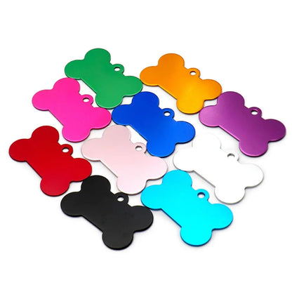 Random Mix 100pcs Aluminum Blank Dog Cat ID Pendant Engravable Ornament Tag Plates