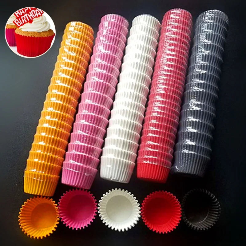 1000Pcs Mini Size Chocalate Paper Liners Baking Muffin Cake  Cups  Forms Cupcake Cases Solid Color Party Tray  Mold