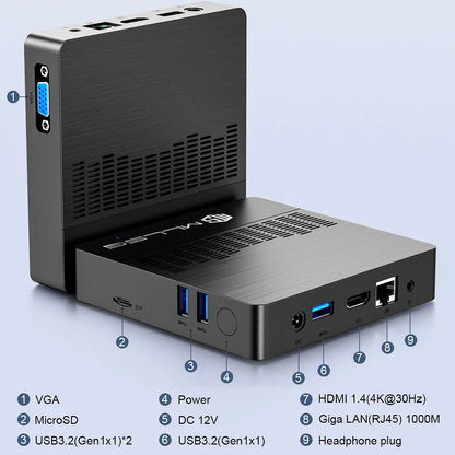 MLLSE Mini PC M2 Air Intel Gemini Lake N4000 Intel J3710 6GB RAM 128GB ROM Dual-Band WiFi Bluetooth USB Mini Computer