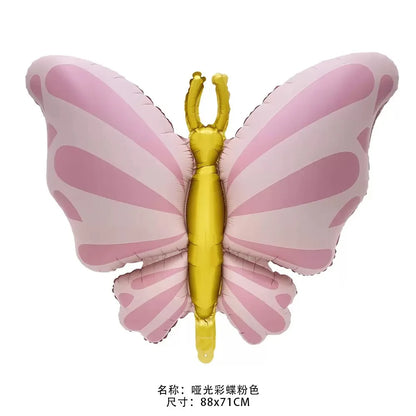 New 3D Butterfly Aluminum Film Balloon Forest Princess Style Children's Birthday Party Decoration Dreamy Wedding Decoration Cart