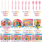 Cartoon Rainbow Doll High School Theme Background Birthday Party Decoration Supplies Disposable Cup Cutlery Balloon Baby Gift