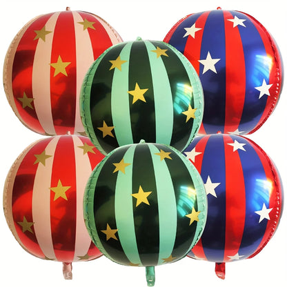 3/6PCS 22inch Striped Star Foil Balloon Home Decoration Balloons KTV Mall School Wedding Christmas Decoration Balloons DIY Gifts