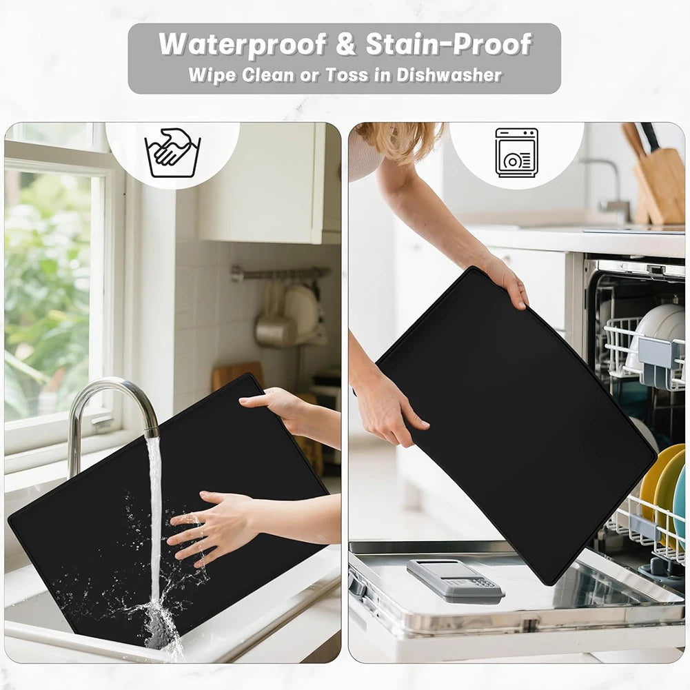 Thickened Waterproof Silicone Coffee & Drying Mat