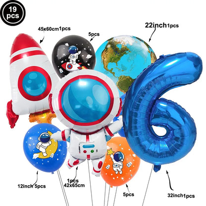 4D Standing Astronaut Spaceman Balloons Rocket Foil Balloons Kids Toys Baby Shower Outer Space Themed Birthday Party Decorations