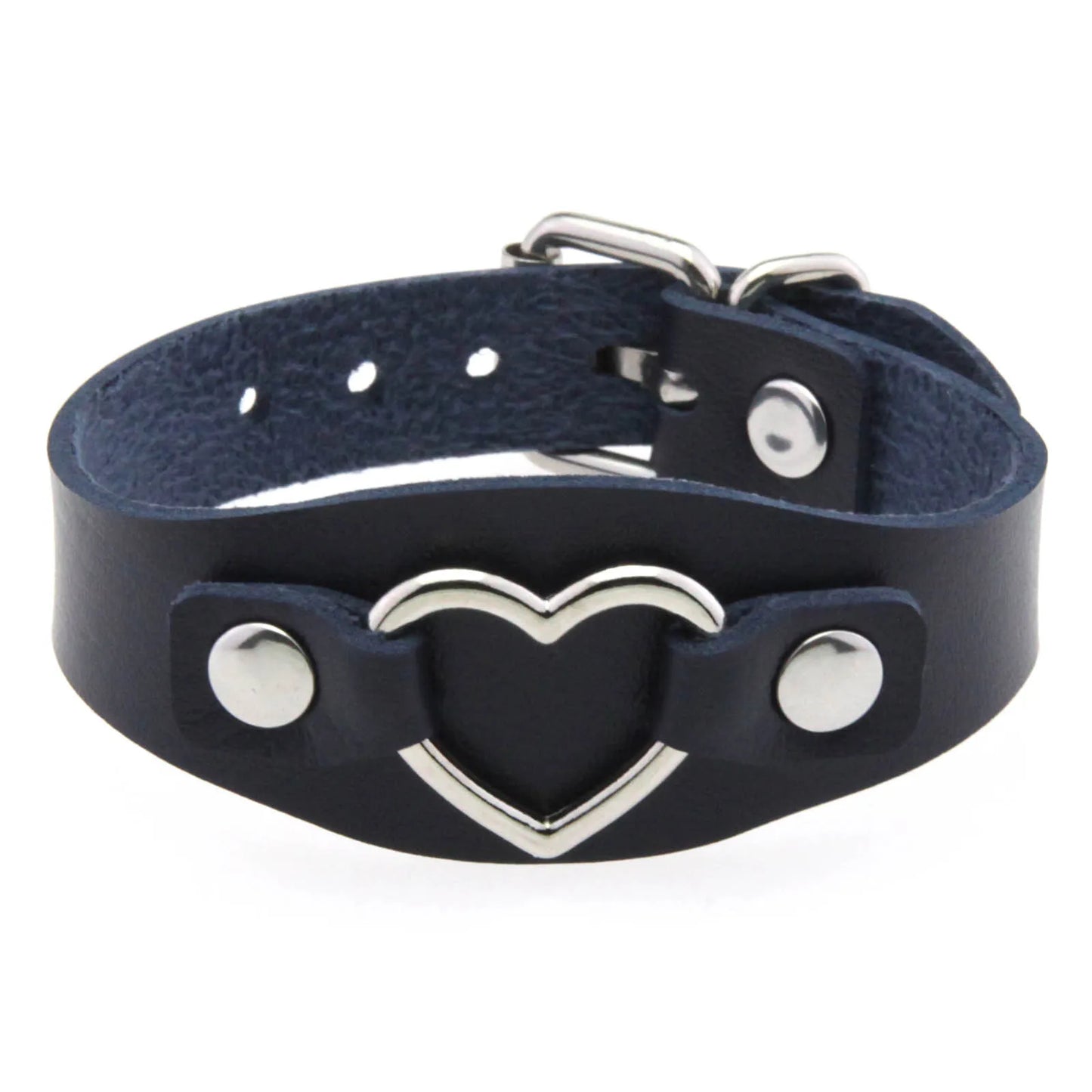 Punk Gothic Style PU Leather Faux Jewelry Heart Bracelet ,Male Female Lover Bangle Holiday Party Costume ﻿