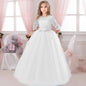 Girl's Elegant Tulle Bow Dress for Party Bridesmaid Wedding Ball Gown Princess First Communion Dress