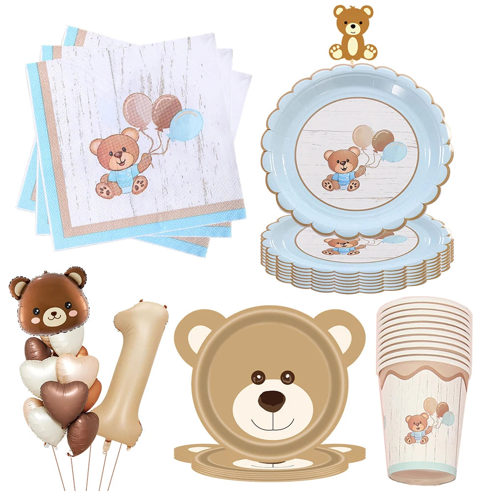 Brown Teddy Bear Party Baby Shower Supplies