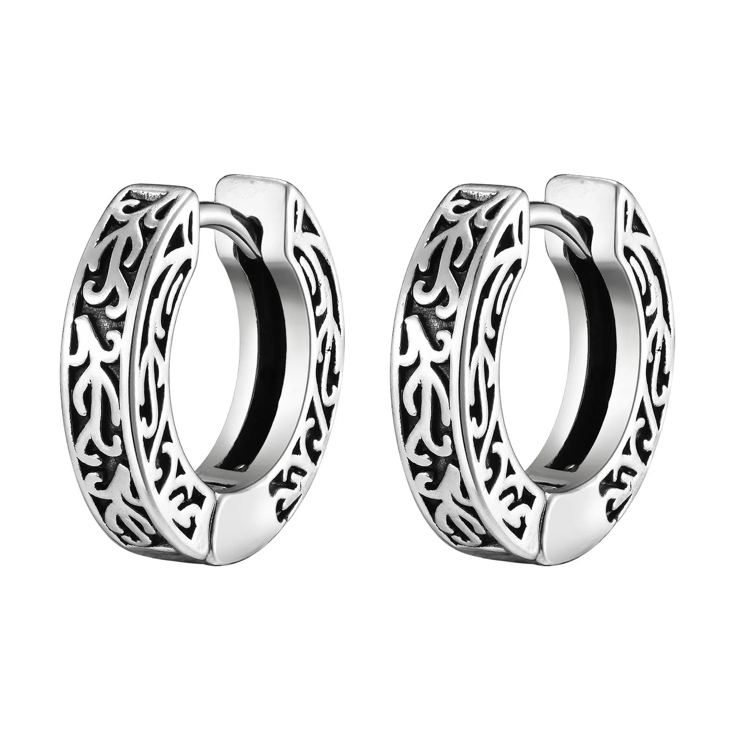 Thick Small Hoop Earrings for Men Teens, Anit Allergy Stainless Steel Huggies Earrings, Unisex Punk Rock Ear Jewelry