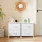 Nightstand  Storage  For Bedroom with 2 Fabric Drawers JHK