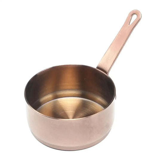 Rose Gold Stainless Steel Portable Mini Soup Pot with Long Handle