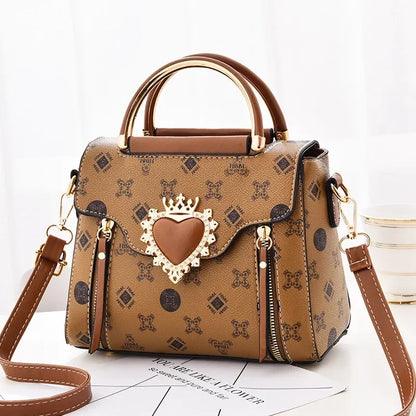 Women's Leather Fashion Senior Printed Large Capacity Shoulder Crossbody Handbag Токийские Мстители