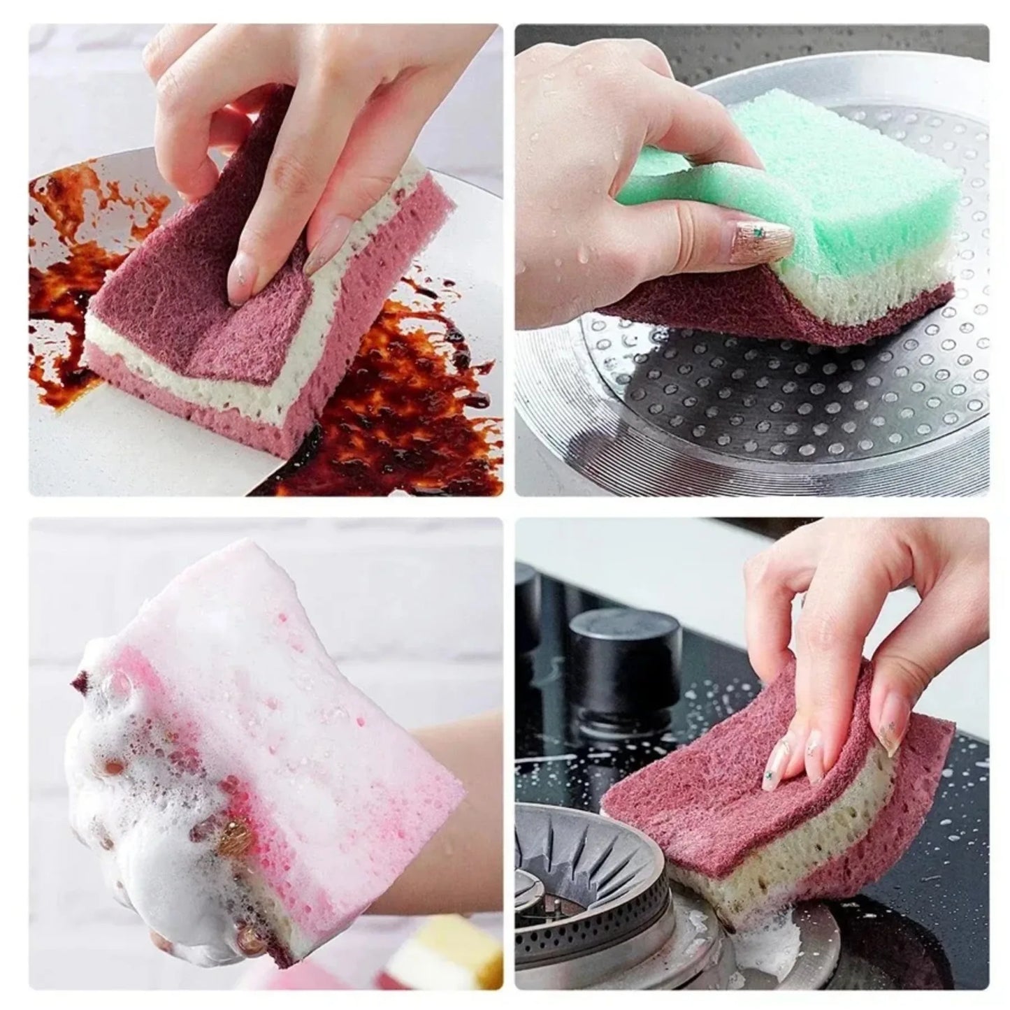 5PCS/10PCS - Kitchen cleaning sponge, dishwashing towel, scrubbing pad, tableware scratch resistant scrubbing sponge