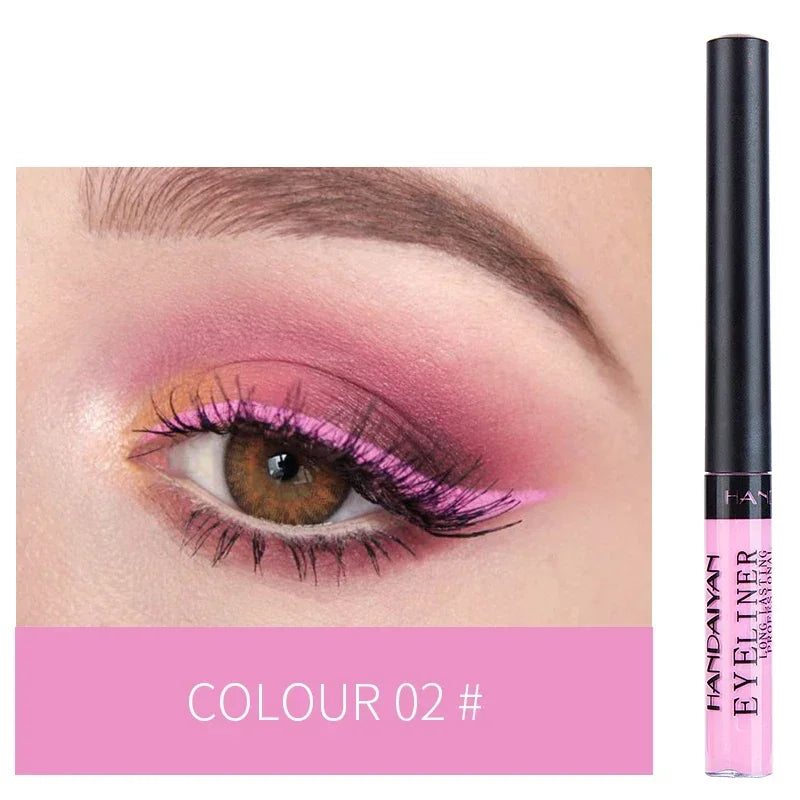 12 Colors Colorful Liquid Eyeliner Pencil Waterproof Long-Lasting  Quick-Dry No Blooming Blue Pink Eye Liner Pen Cosmetics Tools