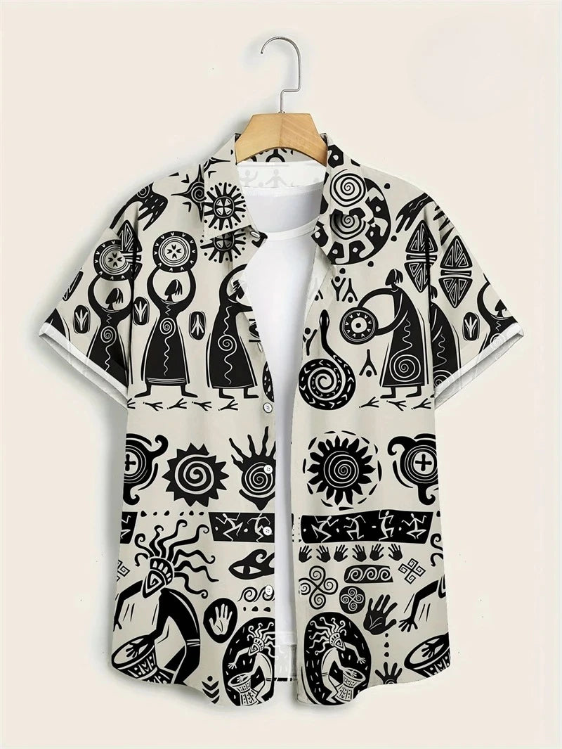 Men’s 3D Paisley Hawaii Shirt – Oversized Boho Summer Top