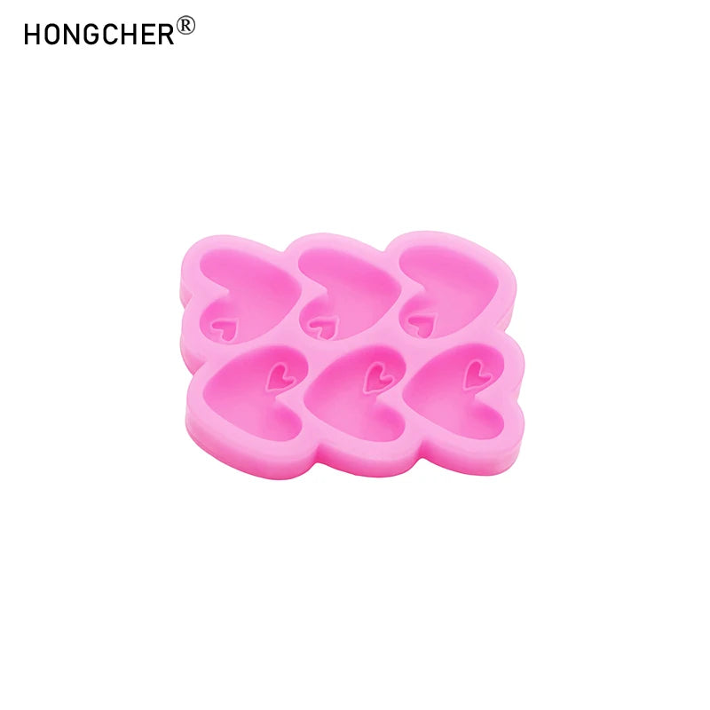 Heart-Shaped Silicone Mold DIY Hair Clip & Hair Band Resin Accessories Drip Mold Chocolate Cake Dessert Decoration Mold