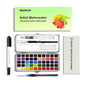 50/90 Color Solid Watercolor Paint Set Glitter Portable Metal Box Watercolor Pigment squirrel hair brush nail art
