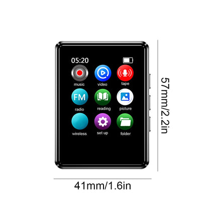 MP3/MP4 Walkman Music Players Compatible with Bluetooth Mini Video Player Built in Speaker 128GB 1.77 Inch for Student Daily Use