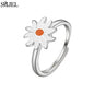 Korean Fashion Daisy Spinner Fidget Ring Multiple Style Sunflower Rose Snowflake Rotate Freely Anti Stress Anxiety Rings Wedding