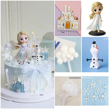 Princess Doll Cake Topper – Happy Birthday Flag Decoration for Baby Shower & Girl’s Birthday Party Cakes
