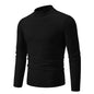 Men's Half Neck Basic Solid Sweaters Round Neck Elastic Pullovers