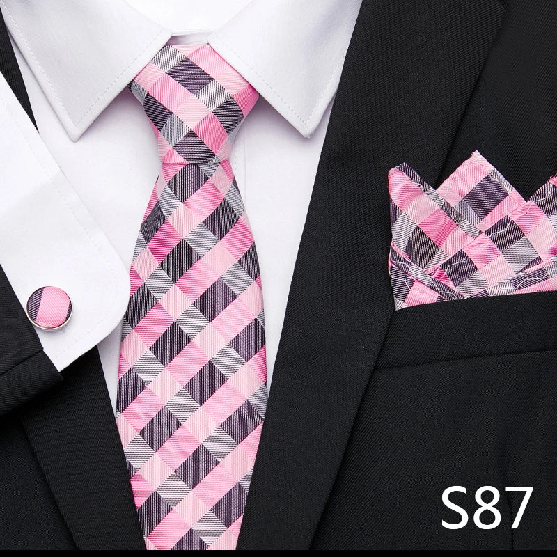 Tie Pocket Squares Cufflink Necktie Set