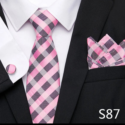 Tie Pocket Squares Cufflink Necktie Set