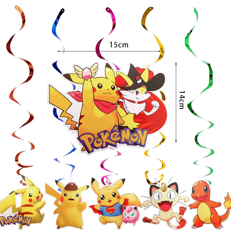 Pokémon birthday party decoration Balloon Disposable Tableware Tablecloth Straws Cup Plates Baby Shower Supplies