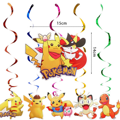 Pokémon birthday party decoration Balloon Disposable Tableware Tablecloth Straws Cup Plates Baby Shower Supplies