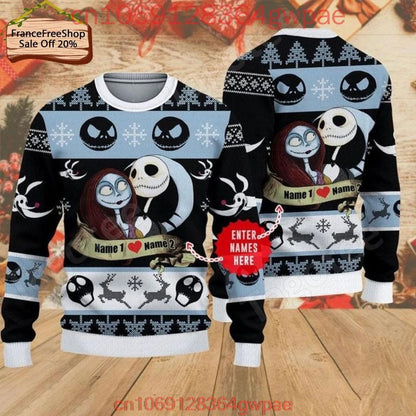 Jack Skellington and Sally Ugly Sweater Men's Women's Tops The Nightmare Before Christmas Ugly Christmas Sweater